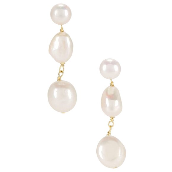 SHASHI Cleo Drop Earring in Pearls New Womens Dangle - Picture 1 of 9